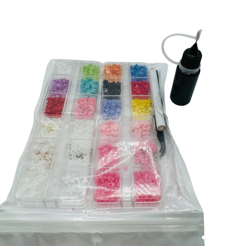 DIY Nail Art Decoration Kit,  Includes various colors and tools for precise appl